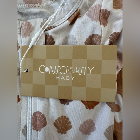 Consciously Baby Bamboo Zip One Piece Pajamas Size 0-3 months - Picture 5 of 10